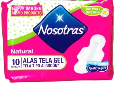 Nosotras Natural Alas Tela Gel X 10 Und