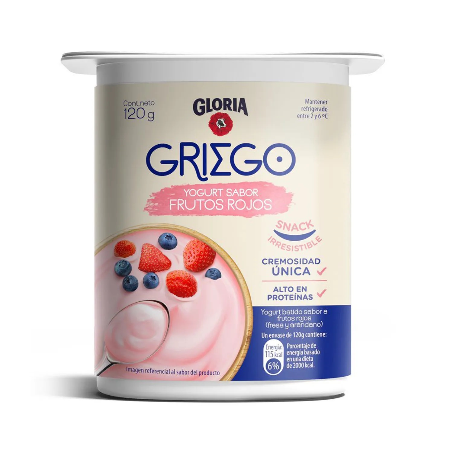 Yogurt Gloria Griego Frutos Rojos Envase 120 g