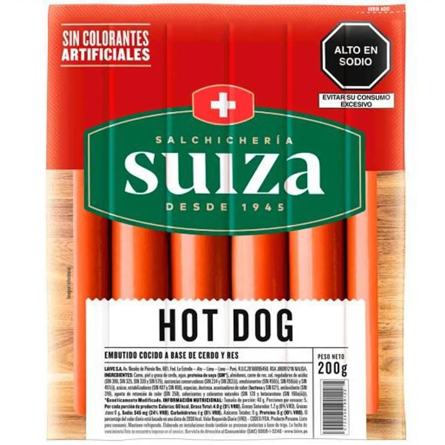 Hot Dog Suiza Empaque 200 g